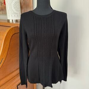 BCBGMaxAzria Black Cable Knit Sweater ~ M